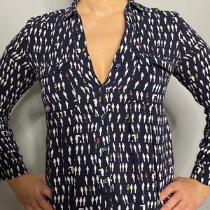 Anthropologie Navy bird shirt